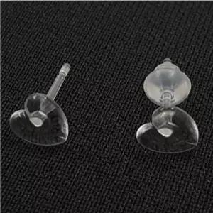 투명 실리콘 하트 피어싱 귀걸이 0.8mm 10개입 귀막힘방지용