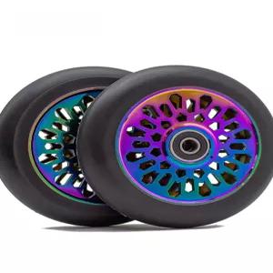 스턴트 스쿠터 바퀴 컬러 휠 110mm 버클 교체 블랙 경량 묘기용 퀵보드 큰바퀴