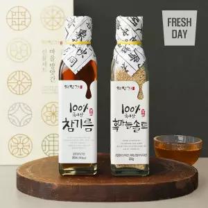 국내산 옛향기 수제 2종 선물세트 (참기름 흑마늘소금)
