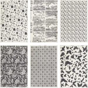 웨비디 6가지 스타일 언더글레이즈 세라믹 데칼 플라워 테마 도자기 클레이 글레이즈 아트용 종이 시트