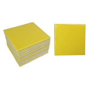 빈티지 서브웨이 스퀘어 샤워 욕실 주방의 해바라기 옐로우 세라믹 타일 4.25 백스플래시 모자이크 아트 공예품 10피스