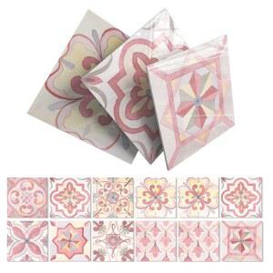 올웨이즈폰 12 시트 6x6인치 핑크 3D 발포 보드 비닐 백스플래시 대리석 타일, 자가 접착 필 및 스틱 벽 타일 스티커가 주방 욕실 벽용 지하철 타일에 부착됩니다