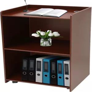 4개의 바퀴가 있는 포디움 스탠드 2개의 수납 선반이 휴대용 66.15파운드 하중 지지 호스티스 레스토랑