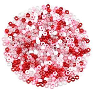 발렌타인데이 비즈 글리터 플라스틱 벌크 보석용 모듬 핑크 공예용 팔찌 공예 홈 데코 파티 DIY 공예품