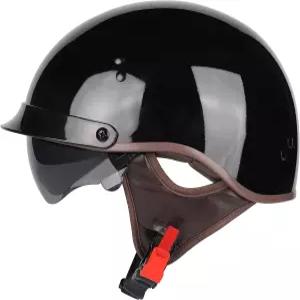 하프 헬멧 모터사이클 오픈 페이스 선바이저 퀵 릴리스 버클 DOT 승인 사이클링 모터크로스 남성 여성용