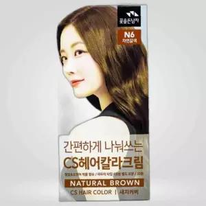 CS 4회분-N6 간편하게 헤어칼라 꽃을든남자 염색도구 자연갈색 먹물염색 헤어칼라