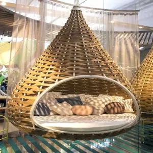 라탄 행잉체어 발코니 흔들의자 둥지형 매달린 야외해먹 안뜰인테리어