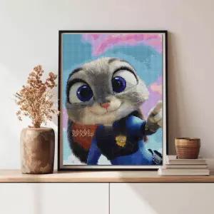 주토피아 주디 보석십자수 DIY 사각 캔버스형 애니 벽걸이 집콕 취미