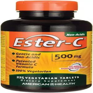 에스터-C 아메리칸 헬스 비타민 C 500mg 코팅 정제 면역 체계 부스터 위장 친화적 보충제 225수