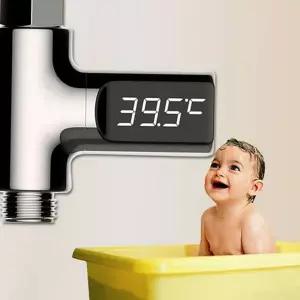 신생아 목욕 온도계 유아 안전 수도꼭지 아기 목욕 온도계 샤워기 반려동물 360도 자가발전 측정기 반려견