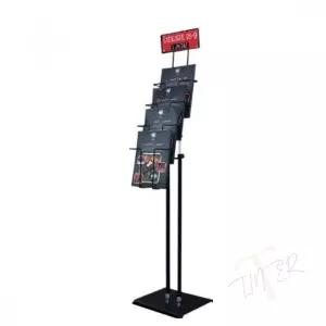 잡지대 카다로그스탠드 전단지거치대 팜플렛거치대 카다로그 스탠드 BLACK A4 4단