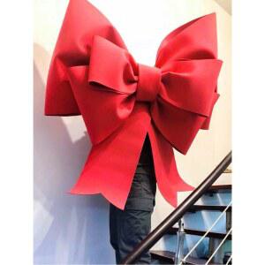 대왕리본 초대형 리본 장식 크리스마스리본 핑크레드 파티용품 150x180cm 카페 크리스마스장식 인테리어용 분위기