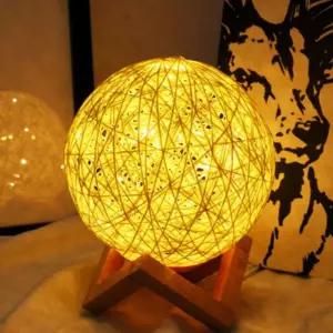 빛 달 테이블 데이문 라탄 무드등 침대등 램프 led