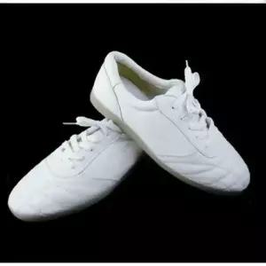 최고급 태극권 신발 쿵푸 소가죽 무술 스니커즈 운동화 전체 흰색 230