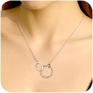 플럼암루 미니멀리스트 스테인리스 스틸 싱글 또는 두 개의 원형 해머 텍스처 펜던트 목걸이 14K