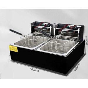 대형 튀김기 대용량 탁상 자동온도조절 이중 튀김 30L 고구마 두부에 2구 4kW