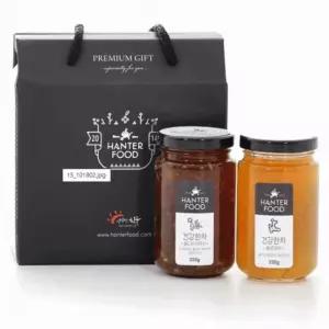 꿀 건강차 선물 세트 국내산 수제 생강 도라지 대추 250g×2병