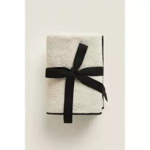 [ZARA] 자라 오버로크 코튼 핸드 타월 세트 3개입 - 샌드 / 블랙 3401516