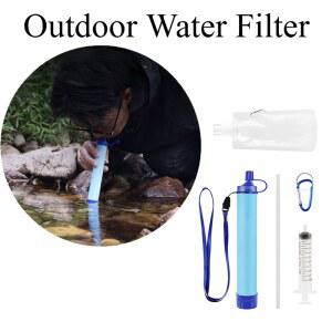 주전자노즐 휴대용 정수기 생존 밀짚 1500L 야외 개인 정수 필터, 초경량 0 01 마이크론 4 단계 필터 시스템
