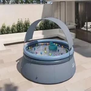 가정용 대형 풀장 2.4m 옥상 에어풀장 실외 캐노피쉐이드 전원주택 개인 수영장
