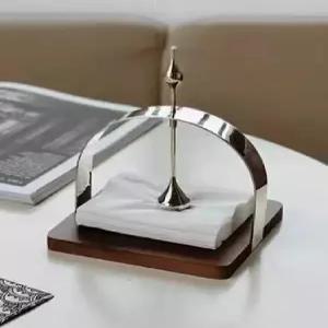 고급 냅킨홀더 베이커리샵 우드 휴지꽂이 월넛 디스펜서 카페 냅킨통 고정형 티슈케이스