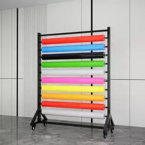 거치대 롤필름 스탠드 보관용 랩핑지 선반 시트지 LED 바퀴 이동식 수납함 정리