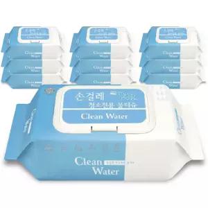 미엘 클린워터 청소물티슈 물걸레 베이킹소다 물티슈 청소용 엠보싱 일회용 80매 20팩