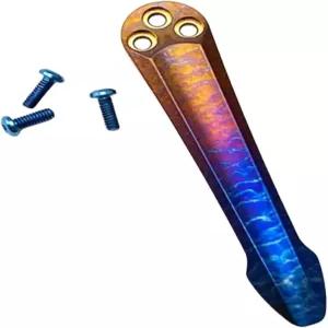 티타늄 합금 나이프 클립 CNC 포켓 핸드메이드 딥 캐리 부착물 + 스파이더코 접이식 나이프용 나사 3개