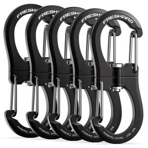 프레즈카로 1kN 더블 엔드 와이어게이트 카라비너 클립, 특허받은 디자인, 리버서블 360 스핀, 하이킹, 캠핑, 낚시, 버드피더용 경량 유틸리티 후크, 키체인, 클라이밍용이 아님