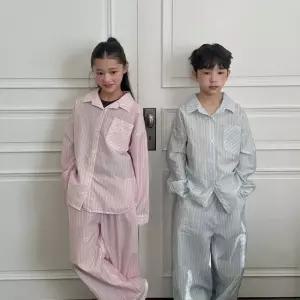 스트라이프 셔츠 키즈 아동 주니어 얇은 남방