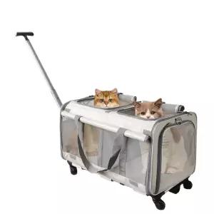 강아지 이동장 두마리 고양이 케이지 켄넬 해치백 캐리어 가방 패브릭