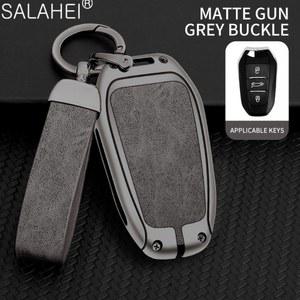 차키케이스 아연 합금 가죽 자동차 키 케이스 커버 푸조 2008 3008 4008 5008 308 408 508 시트로엥 C4 C6 C3 XR 키체인 액세서리