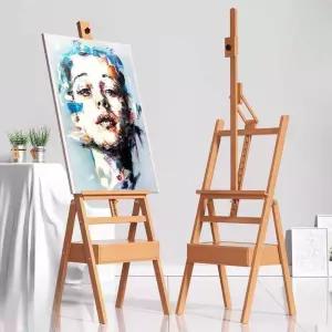스탠드 서랍 이젤 받침대 전문가용 서랍모델 목재 조립식 미술 수납형 조절