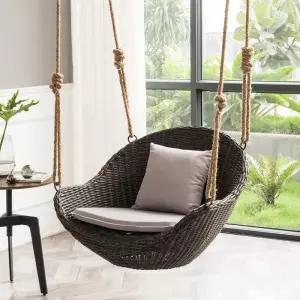흔들 그네 정원 야외 벤치 발리 인테리어 싱글 쿠션 공원 걸이식 로프 스윙 해먹