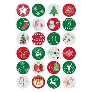 숫자스티커 쿠키 도장 스티커 DIY 선물 포장 라벨 크리스마스 장식 메리 강림절 달력 번호 종이 스티커
