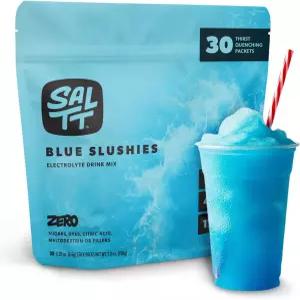 SALTT 전해질 분말 맛 음료 믹스 - 블루 슬러시 30가지 수분 공급 패킷 마그네슘 칼륨 나트륨 미량 미네랄