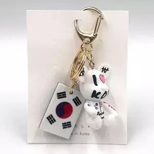 POPOBE 포포베 아이러브코리아 태극기 열쇠고리 키링 키홀더 키체인 가방고리 앉은모습 (미니사이즈)