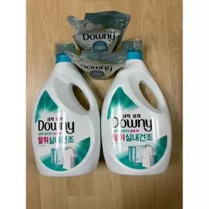 다우니 프리미엄 세탁세제 액체형 탈취실내건조 본품 3L 2개+(증정)샘플 200ml 2개