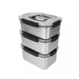 [NS홈쇼핑]올품락 포스코 STS304 에코 스텐밀폐용기 핸디 김치통 3종세트[35732739]