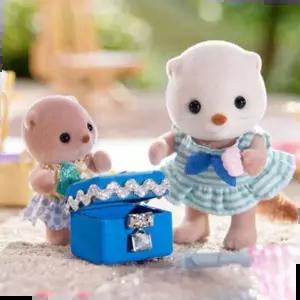 실바니안집 실바니안 패밀리 해달자매의 반짝이는 스노클링세트 인형 피규어 장난감