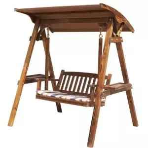 야외 그네의자 원목 펜션 나무 흔들의자 테라스 카페 정원 휴식 체어