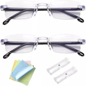 2Pcs 인텔리전트 듀얼 포커스 글래스 스마트 줌 TV 노블루 노안에서 본 것처럼 블루 비전 없음 안경 자동