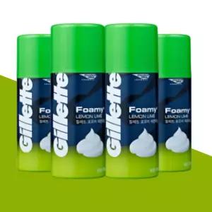 질레트 포오미 레몬라임 쉐이빙폼 175g 4개입 남성면도폼