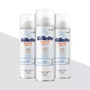 질레트 스킨텍 저자극 쉐이빙폼 245g 3개 면도폼 대용량 세트