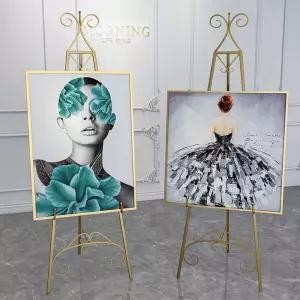 골드이젤 전시회 블랙 미술 프레임 유럽식 소품 포스터 작품 사진