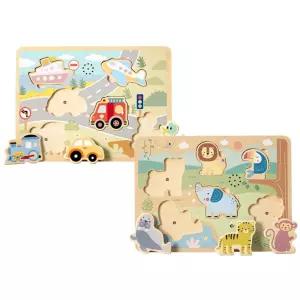 영아용 감각발달 놀잇감 소리 나는 퍼즐 2종 판퍼즐 집중력 아기퍼즐