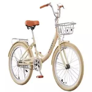 마실용 자전거 여성용 22인치 클래식 바구니 숙녀용 시티바이크