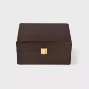 멜라 장인 아카시아 나무 사진 보관함 힌지 뚜껑 및 래치 보석 공예품 문서를 위한 작은 장식용 기념품