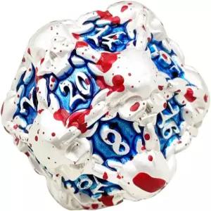 DNDWoW 빅 메탈 해골 D20 주사위 실버 블러디 레드 블루 롤플레잉 게임 - BKSBR