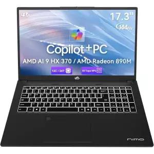 NIMO 17.3 AI LAPTOP 랩탑 노트북 AMD Ryzen 9 HX 370(50 Tops NPU) Radeon 890M 32GB RAM 1TB 가벼운 인강